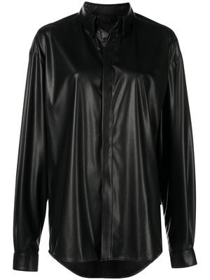 RtA oversized leather look shirt - Black