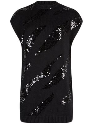 RtA Samantha sequin-embellished knit dress - Black