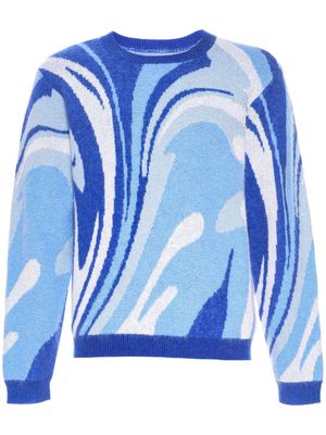 RTA swirl-pattern intarsia-knit jumper - Blue