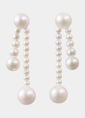 Ruban De Perle Short 2-Strand Drop Earrings in Freshwater Pearls