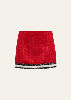 Rubi Low-Rise Tweed Micro Skirt