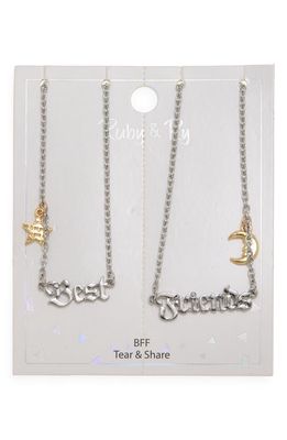 Ruby & Ry Kids' BFF Charm Necklace Set in Silver 