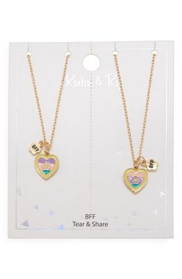 Ruby & Ry Kids' BFF Heart Charm Necklace Set in Gold 