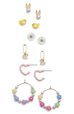 Ruby & Ry Kids' Easter Set of 6 Earrings in Multi Gold