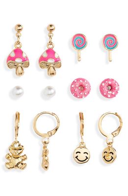 Ruby & Ry Kids' Fun Filled Set of 6 Earrings in Gold