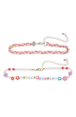 Ruby & Ry Kids' Hello Summer Set of Two Assorted Chokers in Purple Multi