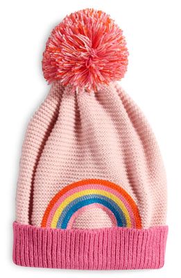 Ruby & Ry Kids' Rainbow Pom Beanie in Pink