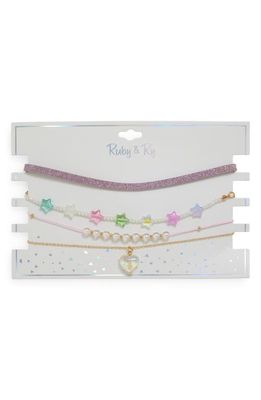 Ruby & Ry Kids' Set of 4 Choker Necklaces in Gold 