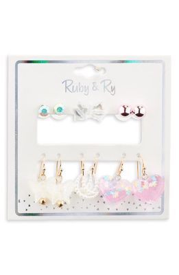 Ruby & Ry Kids' Set of 6 Earrings in Gold 