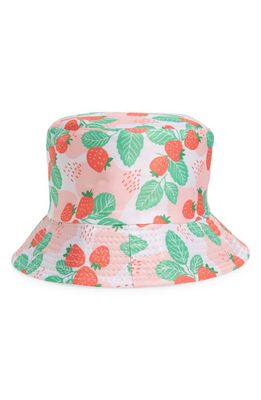 Ruby & Ry Kids' Strawberry Bucket Hat in Pink Multi