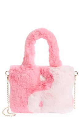 Ruby & Ry Kids' Yin Yang Faux Fur Top Handle Bag in Pink