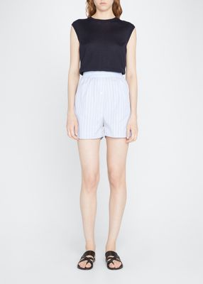 Ruby Stripe Elastic-Waist Shorts