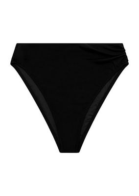 Ruched High-Waist Bikini Bottom