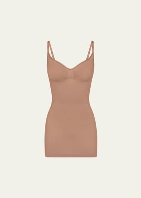 Ruched Scoop-Neck Shaping Mini Slip Dress