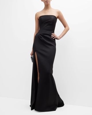 Ruched Strapless Trumpet Gown