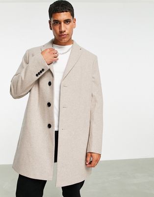 Rudie premium wool blend overcoat-Brown