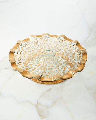 Ruffle Cheetah Cake Plate