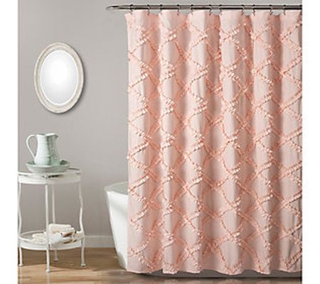 Ruffle Diamond 72" x 72" Shower Curtain by Lush Decor