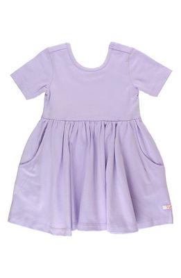 RuffleButts Bow Detail Dress in Purple