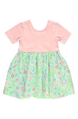 RuffleButts Some Bunny To Love Dress in Pink/Green