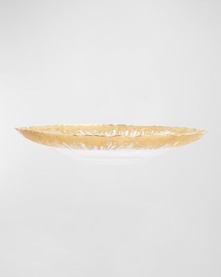 Rufolo Glass Metallic Brushstroke Medium Shallow Bowl