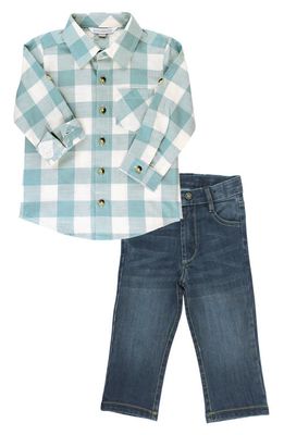 RuggedButts Antique Plaid Shirt & Jeans Set in Blue