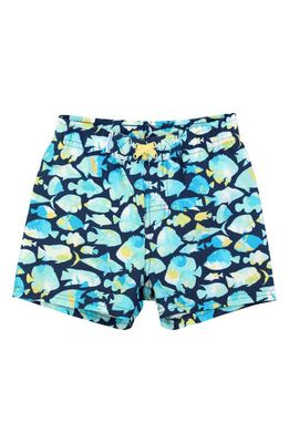 RuggedButts Kids' Fish Print Swim Trunks in Fish Friends 