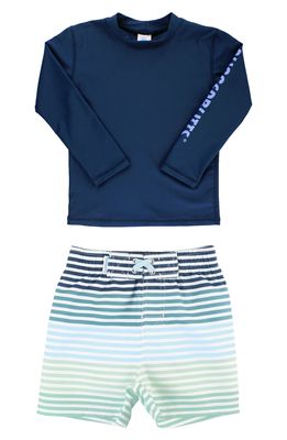 RuggedButts Kids' Long Sleeve Rashguard Swimsuit in Blue