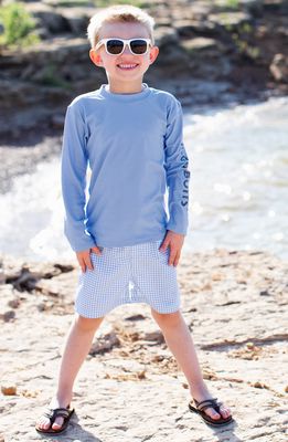 RuggedButts Kids' Two-Piece Rashguard Swimsuit in Blue