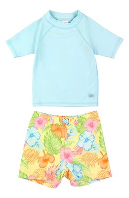 RuggedButts Tropical Breeze Short Sleeve Two-Piece Rashguard Swimsuit