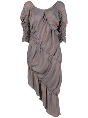 RUI asymmetric metallic-finish dress - METALLIC LILAC