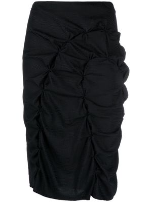 RUI mid-length ruched skirt - Black