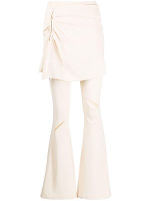 RUI ruched-detail flared trousers - Neutrals