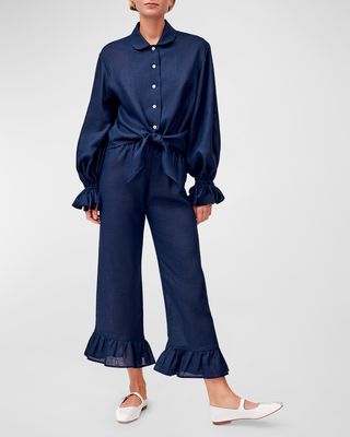 Rumba Cropped Tie-Front Lounge Suit