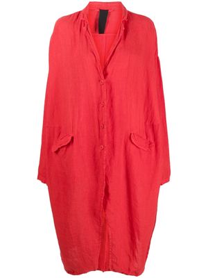 Rundholz button-up oversize linen coat - Red