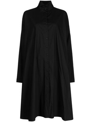 Rundholz mock-neck column midi shirtdress - Black