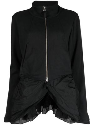 Rundholz peplum zip-up jersey jacket - Black