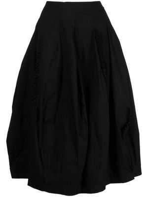 Rundholz ruffle-trimmed midi skirt - Black
