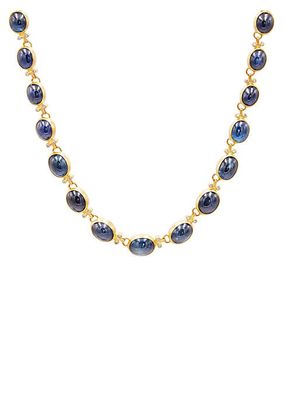 Rune 22K & 24K Yellow Gold, Blue Sapphire, & 0.18 TCW Diamond Necklace