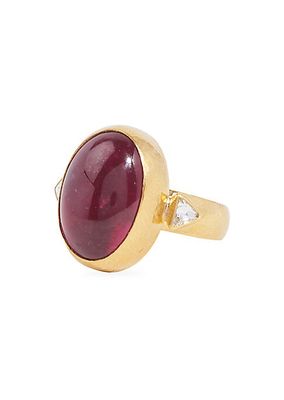 Rune 24K Yellow Gold, Pink Tourmaline & 0.36 TCW Diamond Cocktail Ring