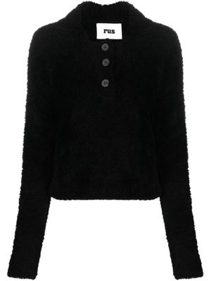 Rus brushed polo jumper - Black