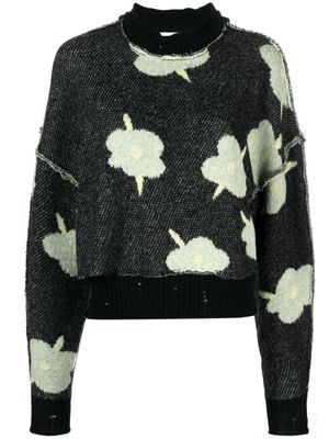 Rus floral intarsia-knit jumper - Black