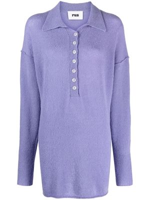 Rus knitted polo dress - Purple