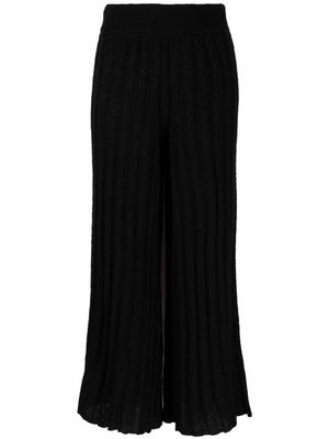 Rus Lune flared ribbed-knit skirt - Black