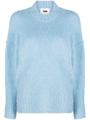 Rus Sakuru fleece-texture fine-knit jumper - Blue