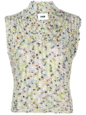 Rus speckle-knit chunky vest top - Neutrals