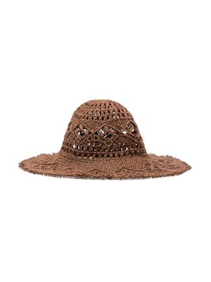 Ruslan Baginskiy appliqué-logo straw hat - Brown