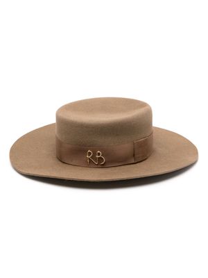 Ruslan Baginskiy Canotier wool-felt hat - Brown