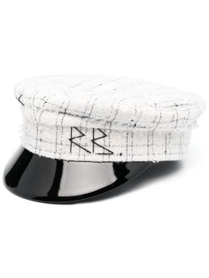 Ruslan Baginskiy check-print embroidered-logo beret - White