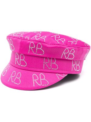 Ruslan Baginskiy crystal-embellished baker boy hat - Pink